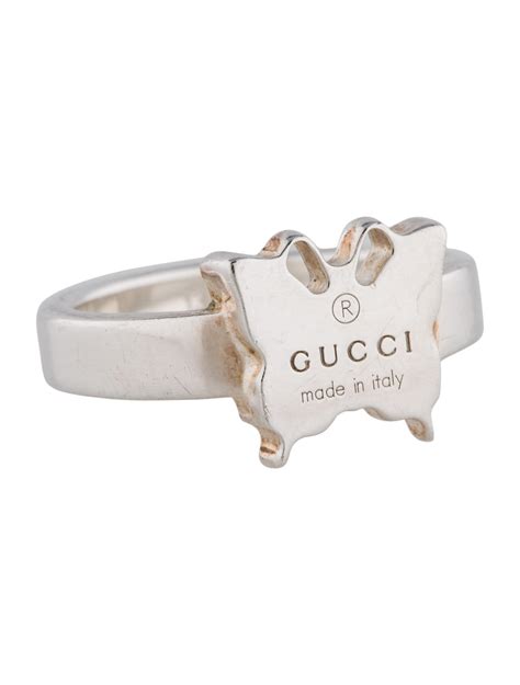 gucci ring butterfly|gucci sterling silver butterfly ring.